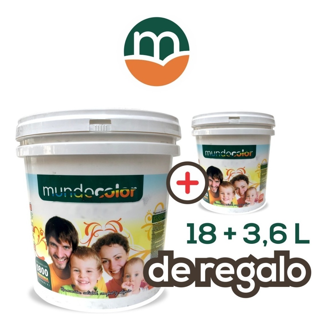 Pintura Látex Lavable Interior Ah Mundocolor 18lts +3.6lts