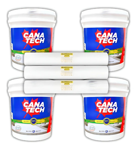 Impermeabilizante Canatech 4x20kg + Malla Velo Poliester