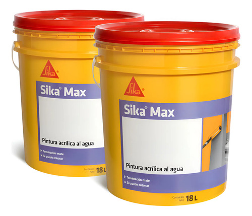 Pintura Latex Interiores Y Techos Mate Sikamax 18+18 Blanco