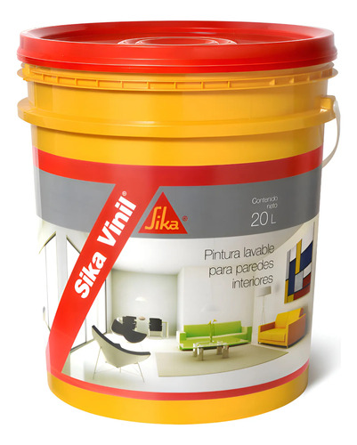 Pintura Latex Interior Super Lavable 4lts Sika Vinil Blanca