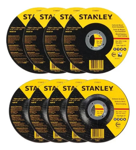 Kit Amoladora+ 10 Discos Stanley Sg7115v10b2c Corte-desbaste - Imagen 3