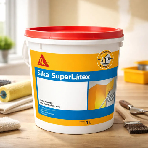 Pintura Super Latex Interior Lavable Sika 4lts Blanco - Imagen 3