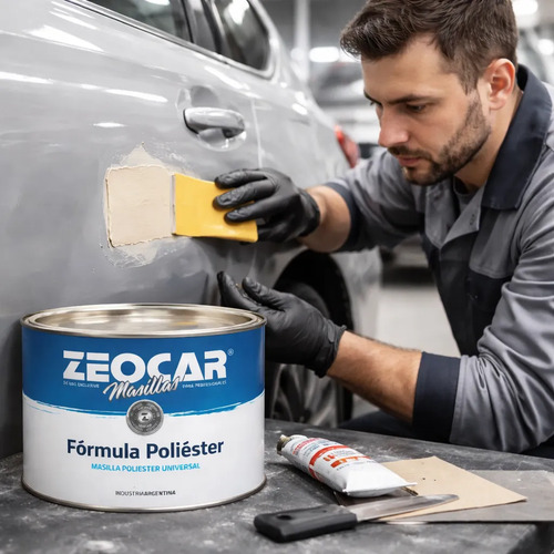 Masilla Plastica Con Catalizador Zeocar 4kg Mundo Color - Imagen 4