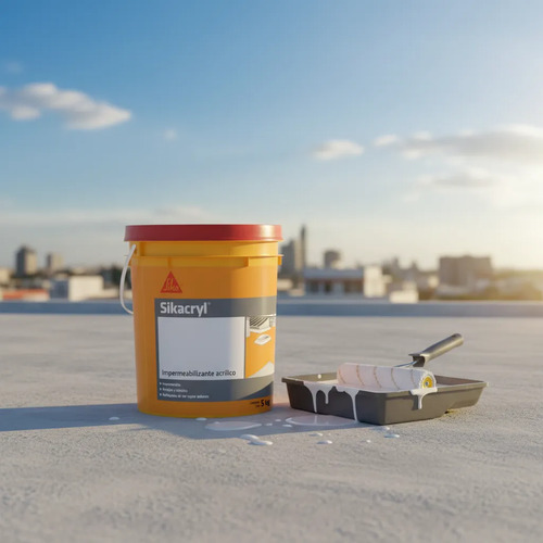 Sika Impermeabilizante Acrílico 5 Kgs Color Blanco - Imagen 2