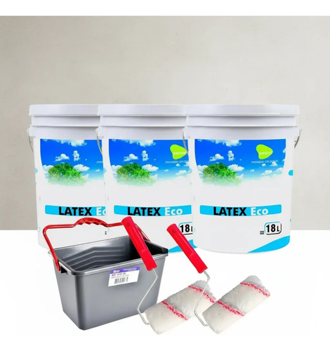Combo Pintura Int Latex Passol 3 X 18lt + Bandeja + Rodillos - Imagen 3