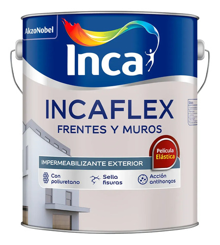 Impermeabilizante Incaflex Frentes Y Muros Inca Blanco 4 Lt
