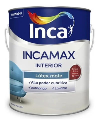 Incamax Pintura Interior Lavable Directo Sobre Yeso 4 Lt