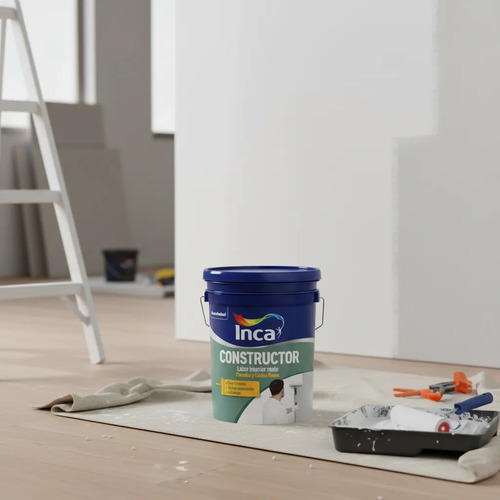 Pintura Para Interiores Blanco Constructor Inca 4 Litros. - Imagen 2