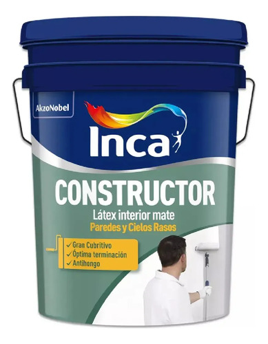 Pintura Para Interiores Blanco Constructor Inca 4 Litros.