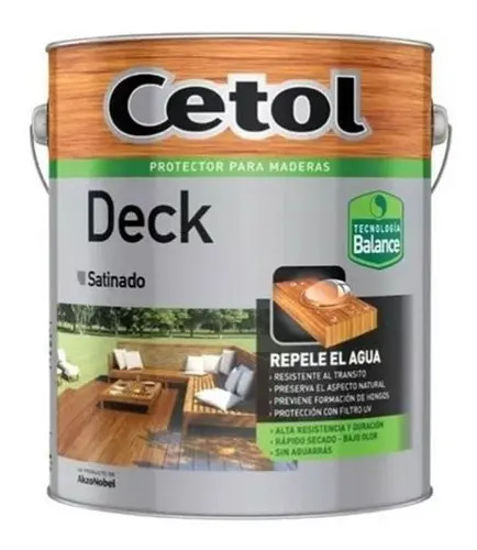 Cetol Deck Satinado Balance Protector Maderas 4 L Color Natu
