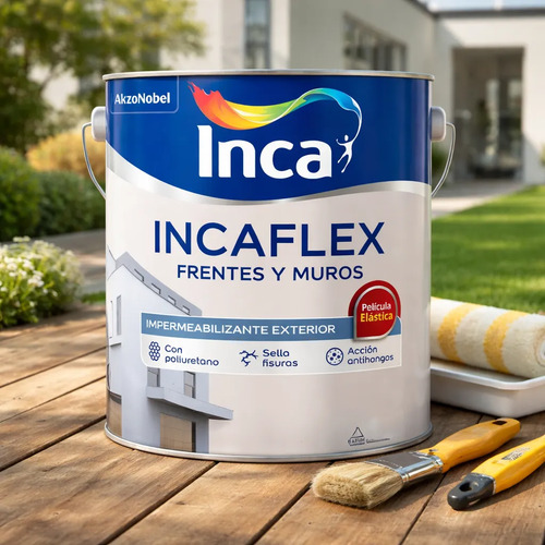 Impermeabilizante Incaflex Frentes Y Muros Inca Blanco 4 Lt - Imagen 2