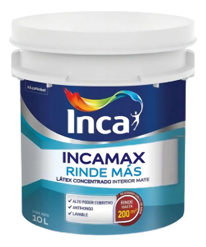 Pintura Látex Inca Incamax Rinde Más Blanco Interior Lavable