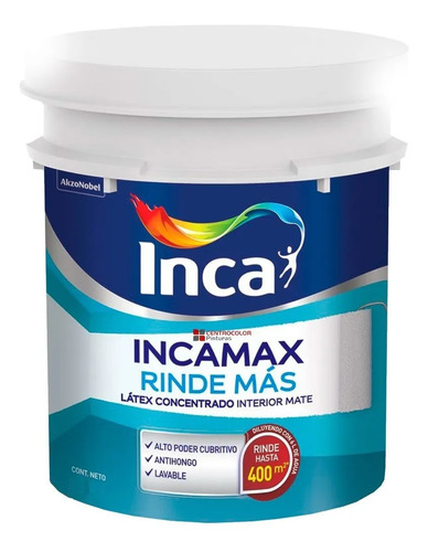 Incamax Rinde Más Látex Interior Concentrado 4lts Acabado Br