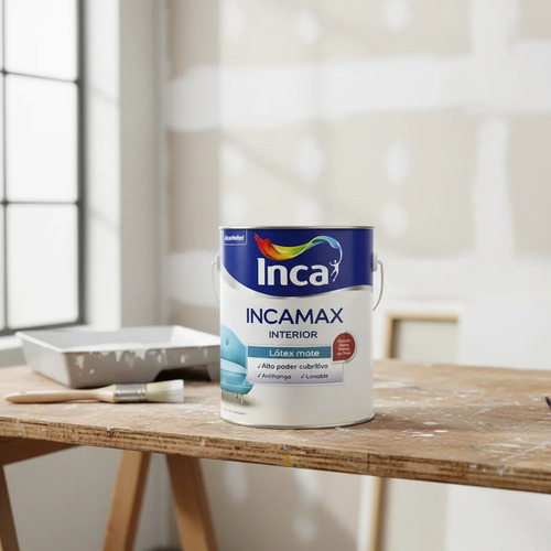 Incamax Pintura Interior Lavable Directo Sobre Yeso 4 Lt - Imagen 2