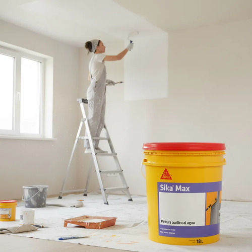 Pintura Latex Interiores Y Techos Mate Sikamax 18l Blanco - Imagen 3